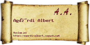 Agárdi Albert névjegykártya