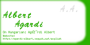 albert agardi business card